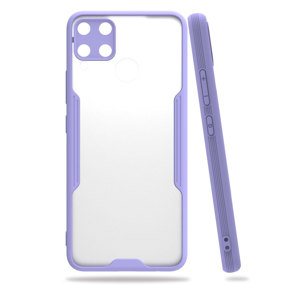 Realme C15 Kılıf Platin Silikon - Lila  Realme C15 Kılıf Platin Silikon - Lila