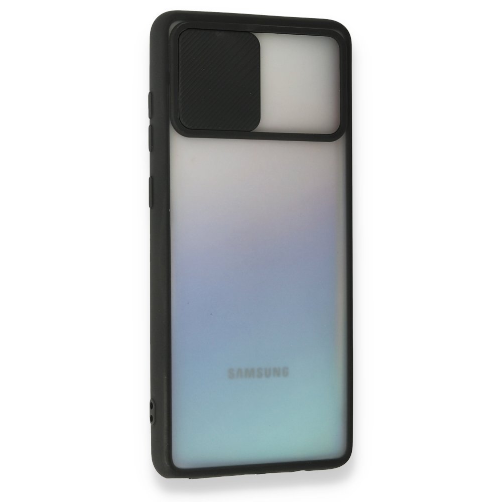  Samsung Galaxy A81 / Note 10 Lite Kılıf Palm Buzlu Kamera Sürgülü Silikon - Siyah