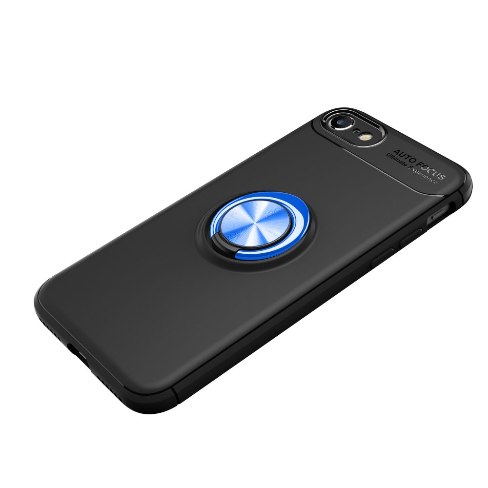  iPhone SE 2020 Kılıf Range Yüzüklü Silikon - Siyah-Mavi