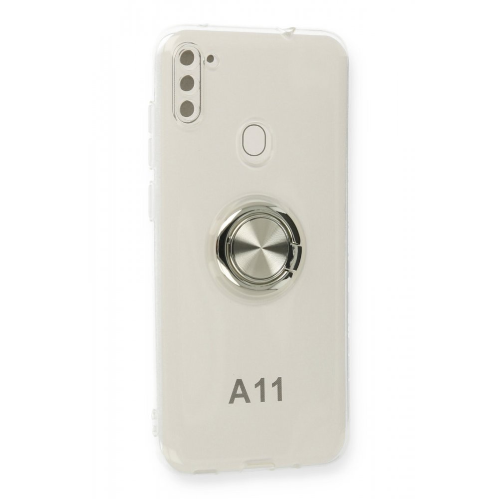  Samsung Galaxy A11 Kılıf Gros Yüzüklü Silikon - Gümüş
