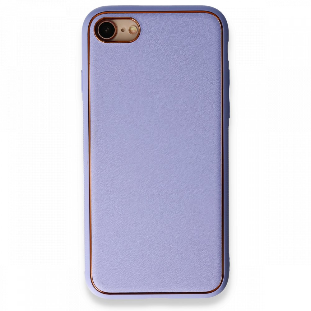  iPhone 7 Kılıf Coco Deri Silikon Kapak - Açık Lila