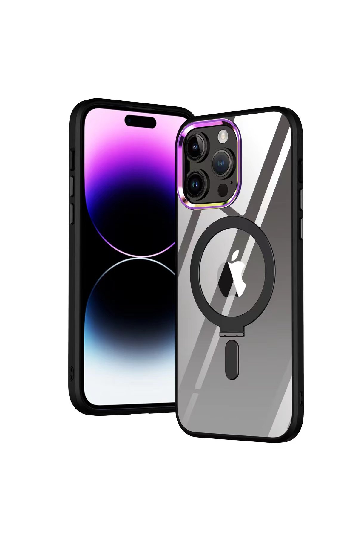  iPhone 14 Pro Kılıf Mudo Magneticsafe Standlı Kapak - Siyah