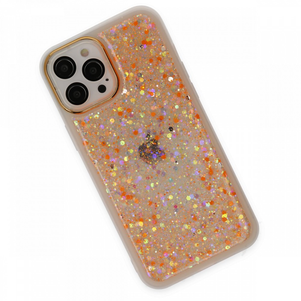  iPhone 12 Pro Max Kılıf Neon Light Silikon - Turuncu