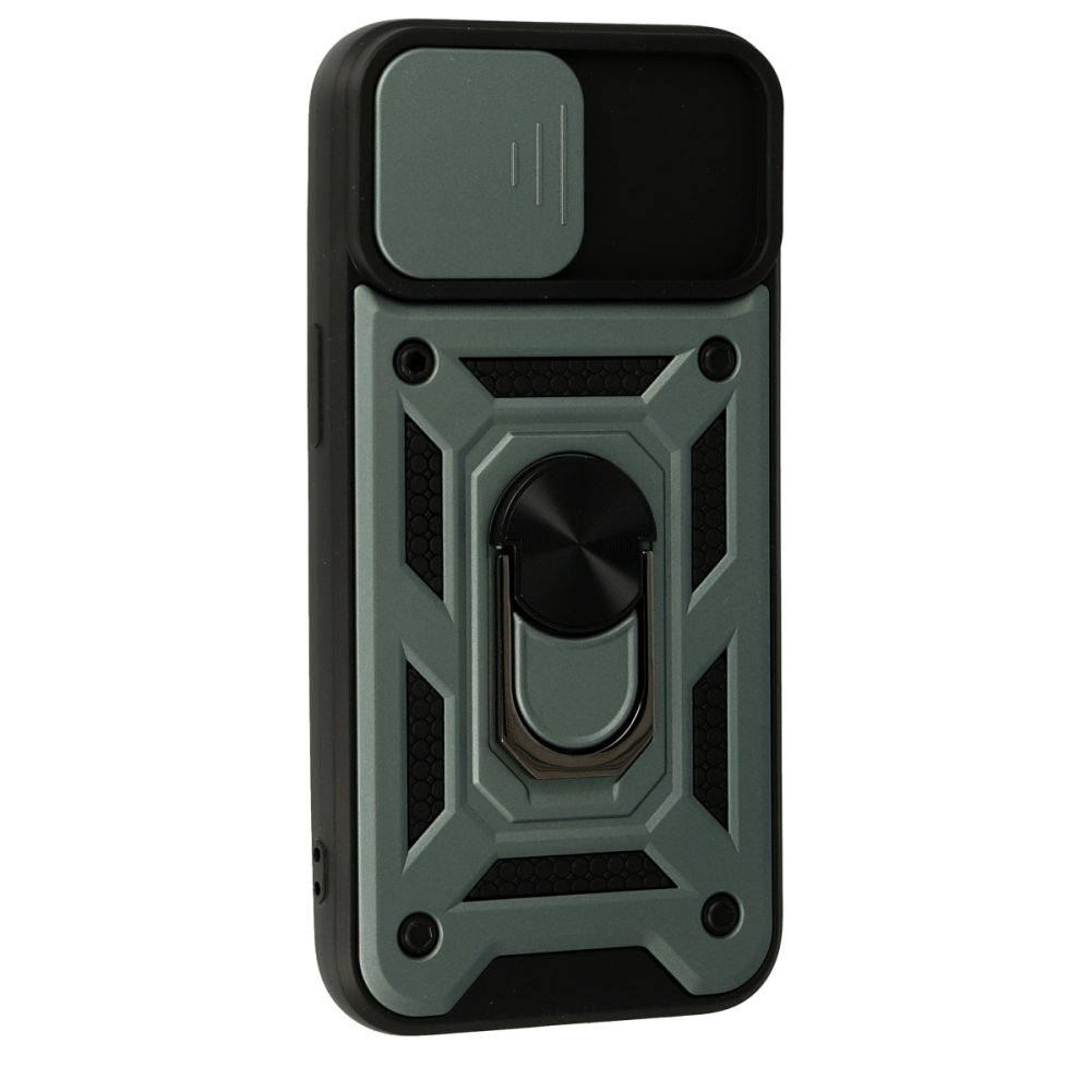 iPhone 15 Kılıf Pars Lens Yüzüklü Silikon - Yeşil  iPhone 15 Kılıf Pars Lens Yüzüklü Silikon - Yeşil