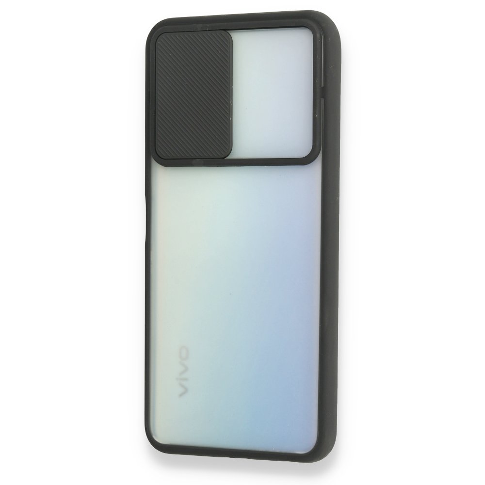  Vivo Y31 2021 Kılıf Palm Buzlu Kamera Sürgülü Silikon - Siyah