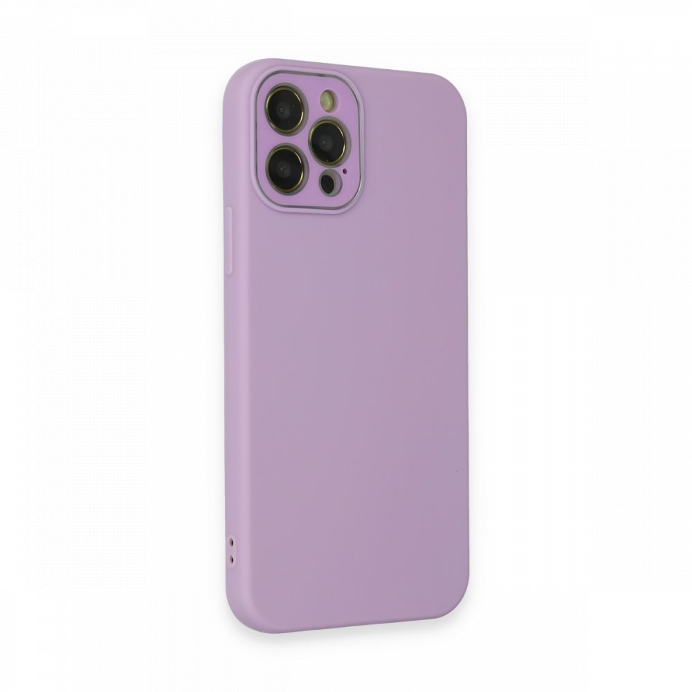  iPhone 12 Pro Max Kılıf Lansman Glass Kapak - Lila