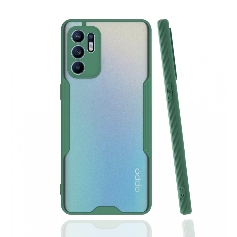  Oppo Reno 6 Kılıf Platin Silikon - Yeşil