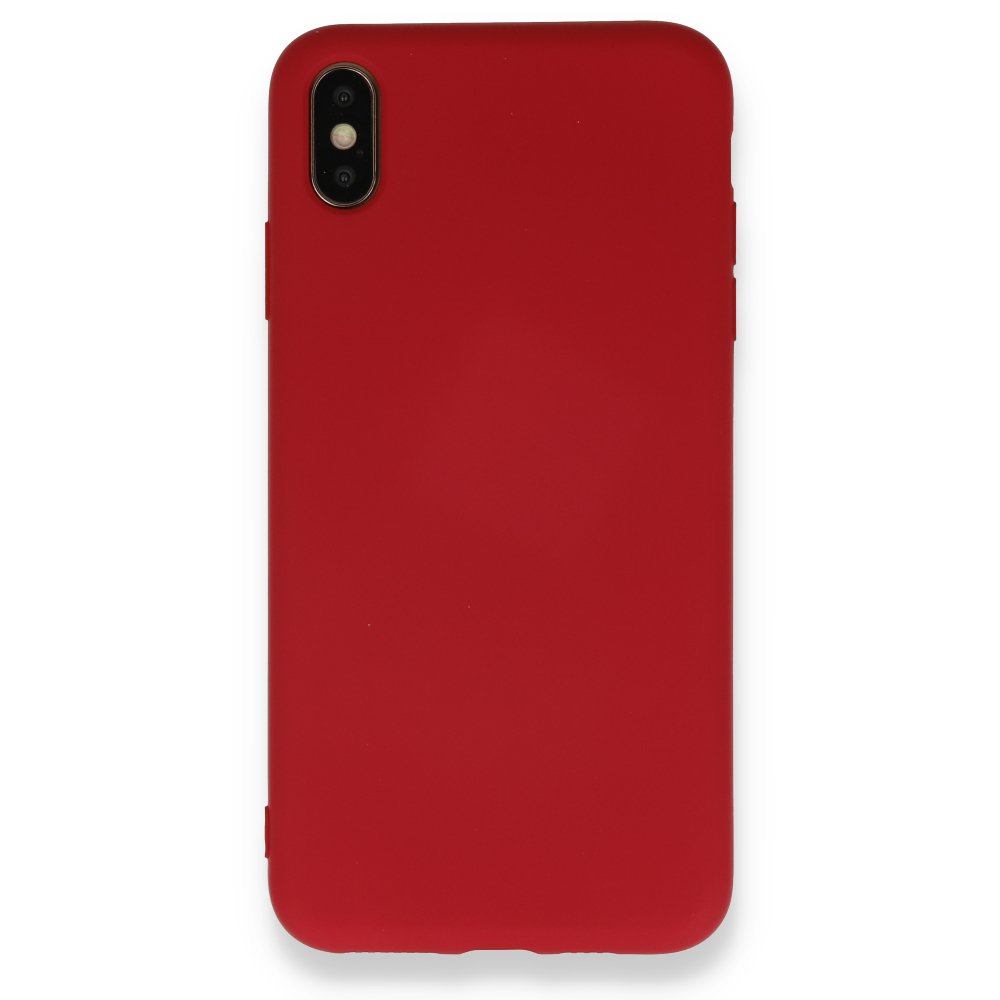  iPhone XS Max Kılıf Nano içi Kadife Silikon - Kırmızı
