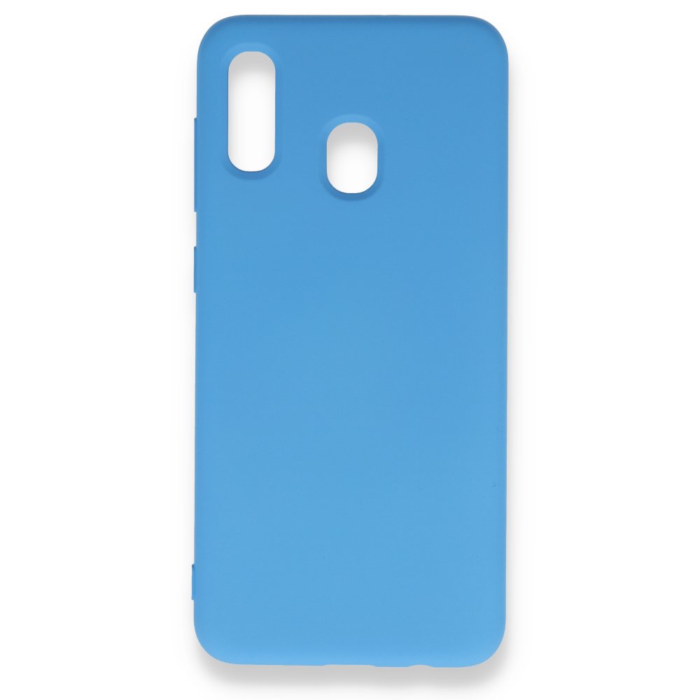  Samsung Galaxy A30 Kılıf Nano içi Kadife Silikon - Mavi