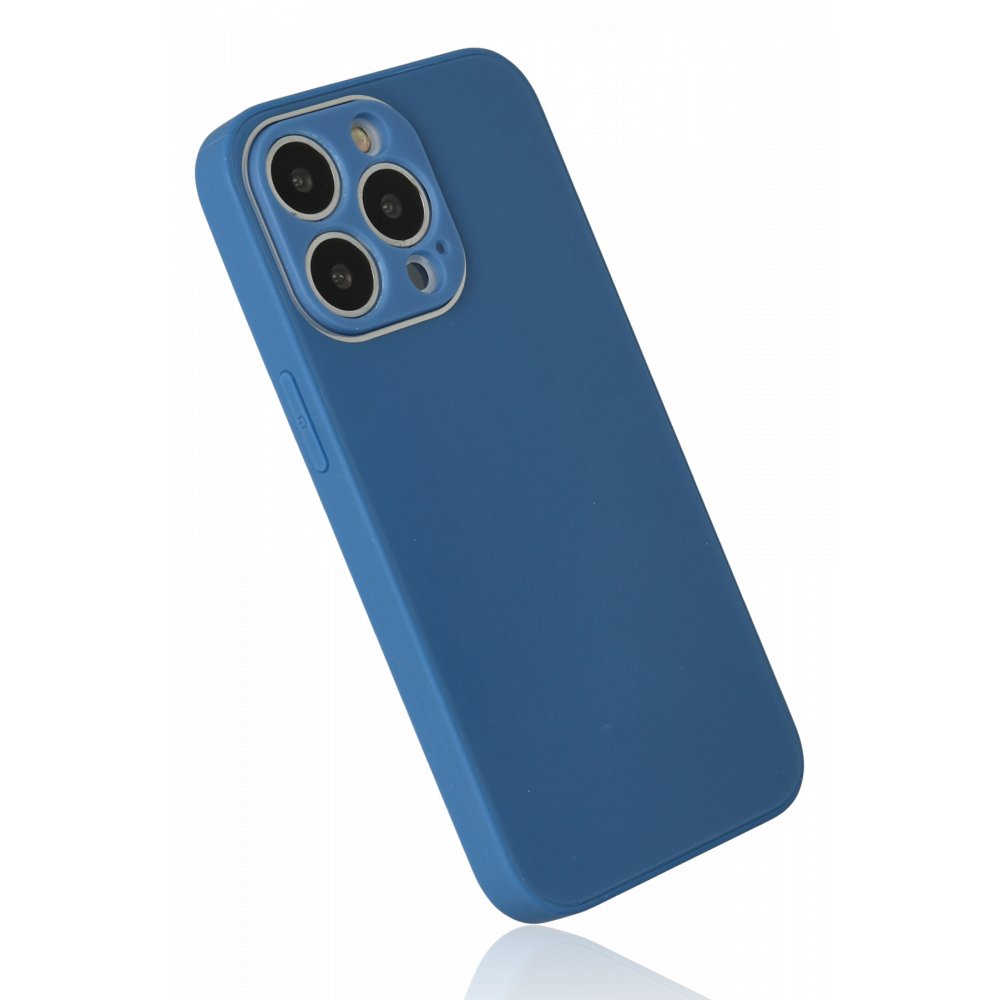 iPhone 13 Pro Max Kılıf Glass Kapak - Mavi  iPhone 13 Pro Max Kılıf Glass Kapak - Mavi