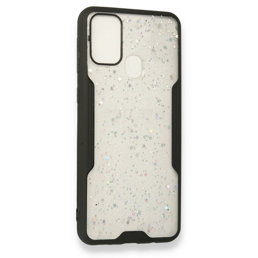 Samsung Galaxy M31 Kılıf Platin Simli Silikon - Siyah Samsung Galaxy M31 Kılıf Platin Simli Silikon - Siyah