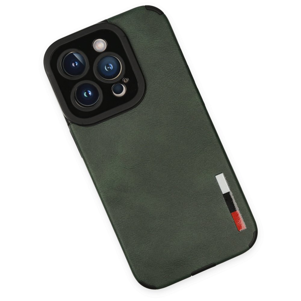 iPhone 14 Pro Max Kılıf Loop Deri Silikon - Yeşil  iPhone 14 Pro Max Kılıf Loop Deri Silikon - Yeşil
