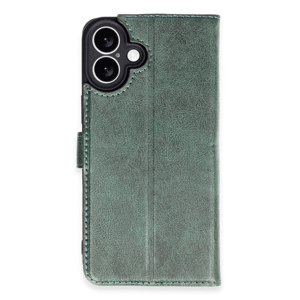  iPhone 16 Plus Kılıf Trend S Plus Kapaklı Kılıf - Yeşil