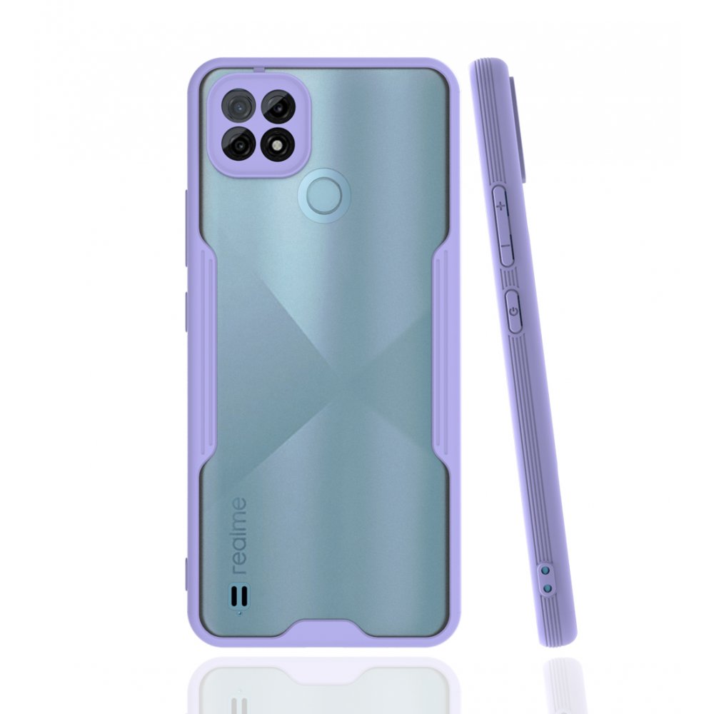  Realme C21 Kılıf Platin Silikon - Lila