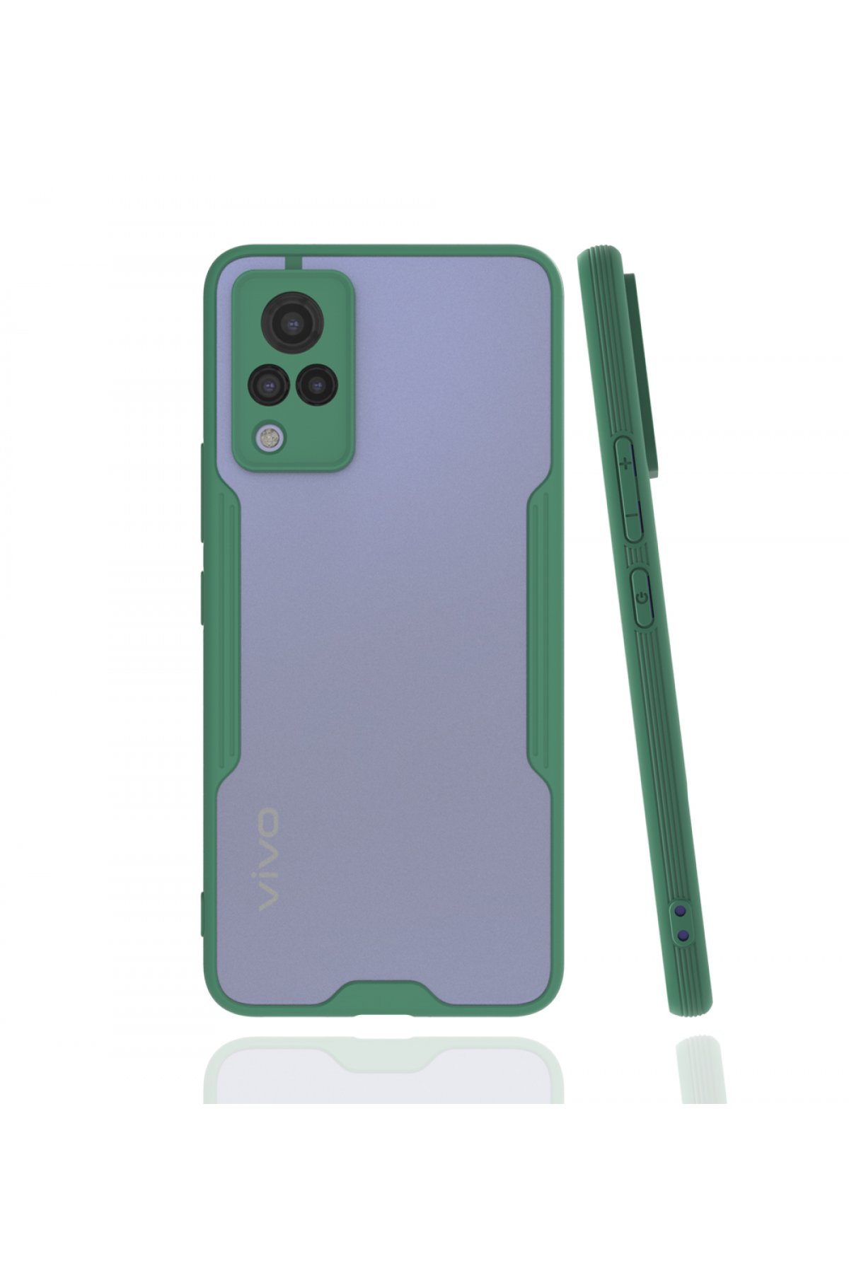  Vivo V21 Kılıf Platin Silikon - Yeşil