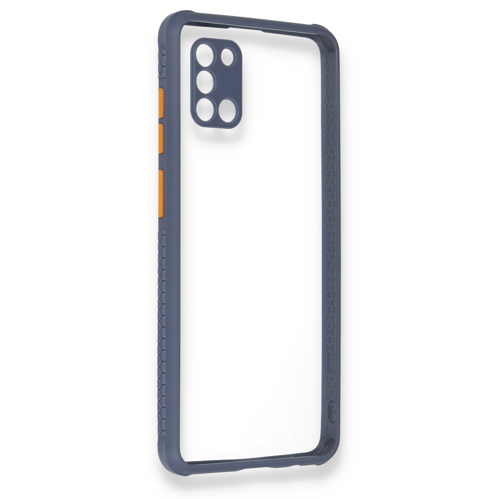  Samsung Galaxy A31 Kılıf Miami Şeffaf Silikon - Gri