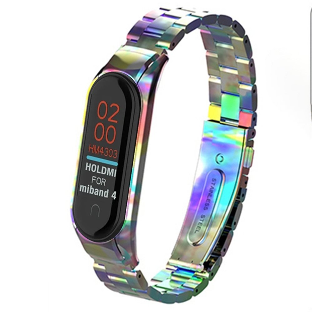  Xiaomi Mi Band 3 Metal Baklalı Kordon - Rainbow