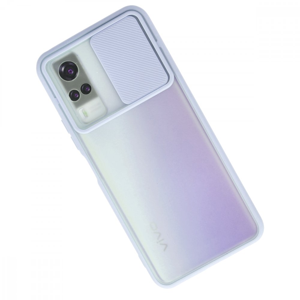  Vivo Y51 Kılıf Palm Buzlu Kamera Sürgülü Silikon - Lila