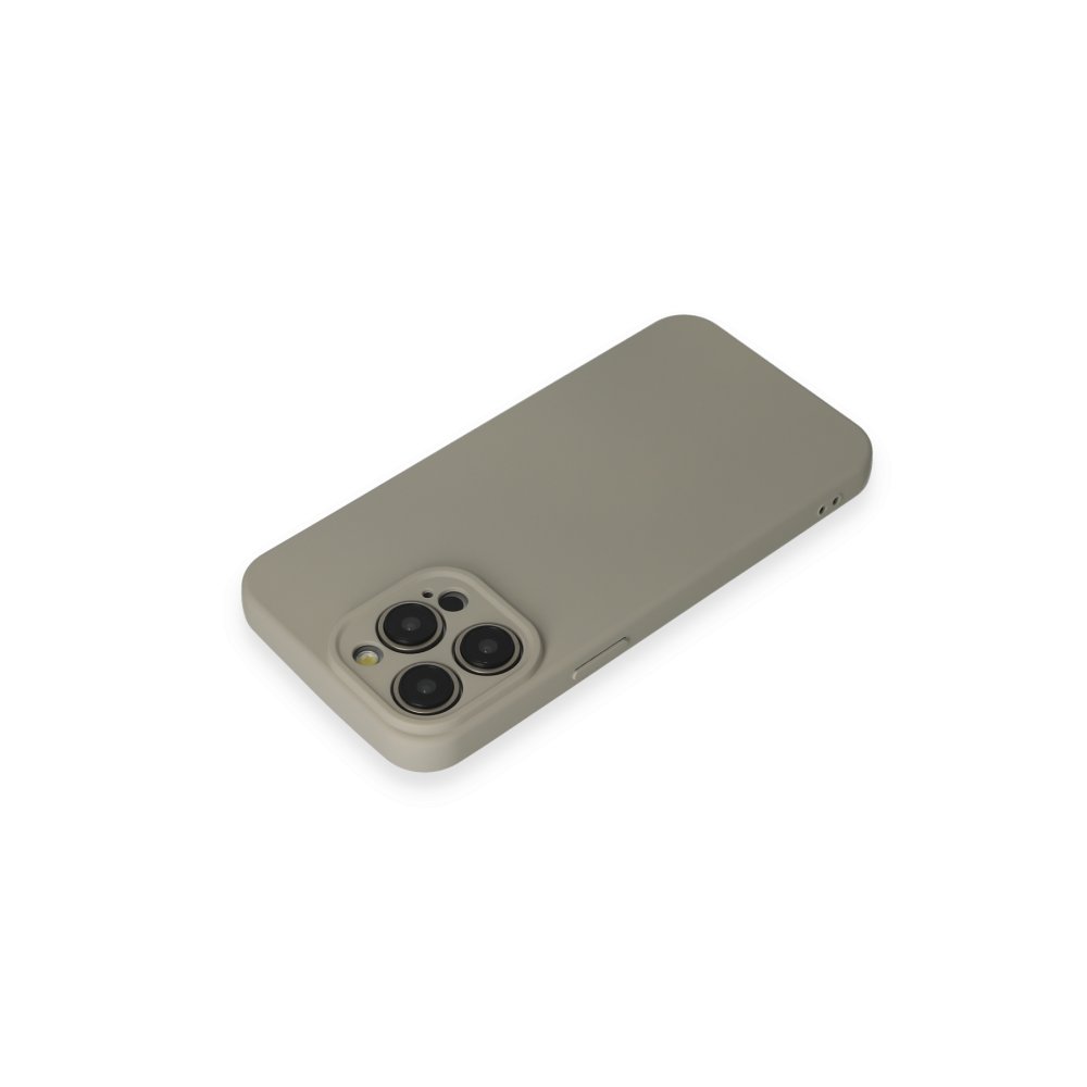  iPhone 15 Pro Max Kılıf Nano içi Kadife Silikon - Beyaz Titanyum