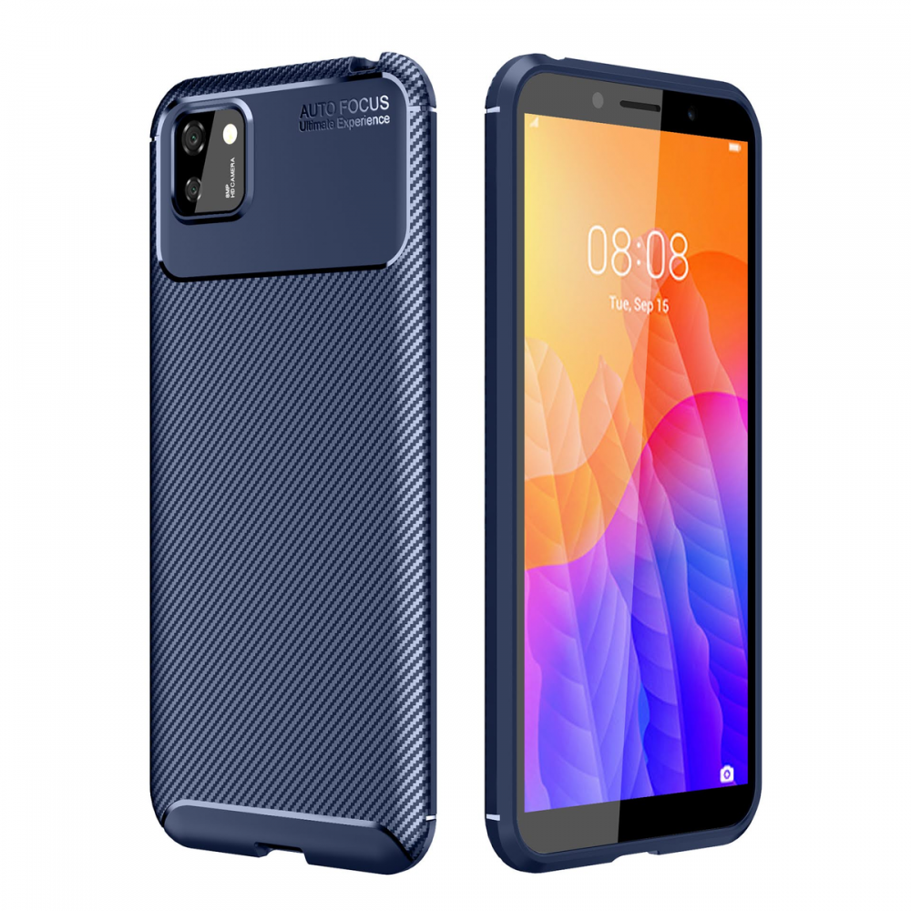 Huawei Y5P Kılıf Auto Focus Karbon Kapak - Lacivert  Huawei Y5P Kılıf Auto Focus Karbon Kapak - Lacivert