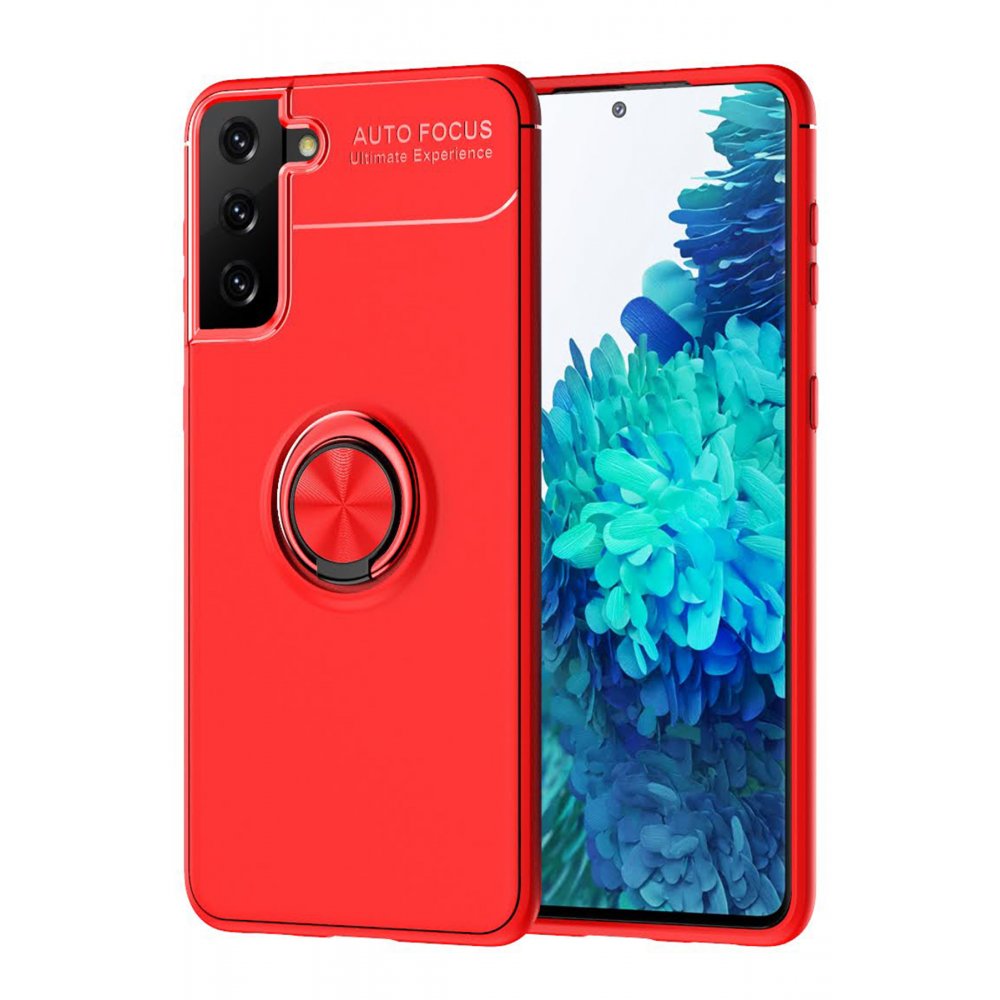  Samsung Galaxy S21 Kılıf Range Yüzüklü Silikon - Kırmızı