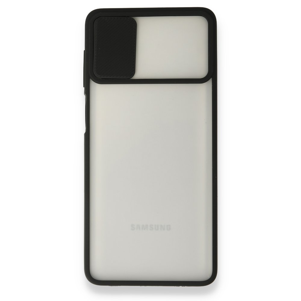  Samsung Galaxy M51 Kılıf Palm Buzlu Kamera Sürgülü Silikon - Siyah