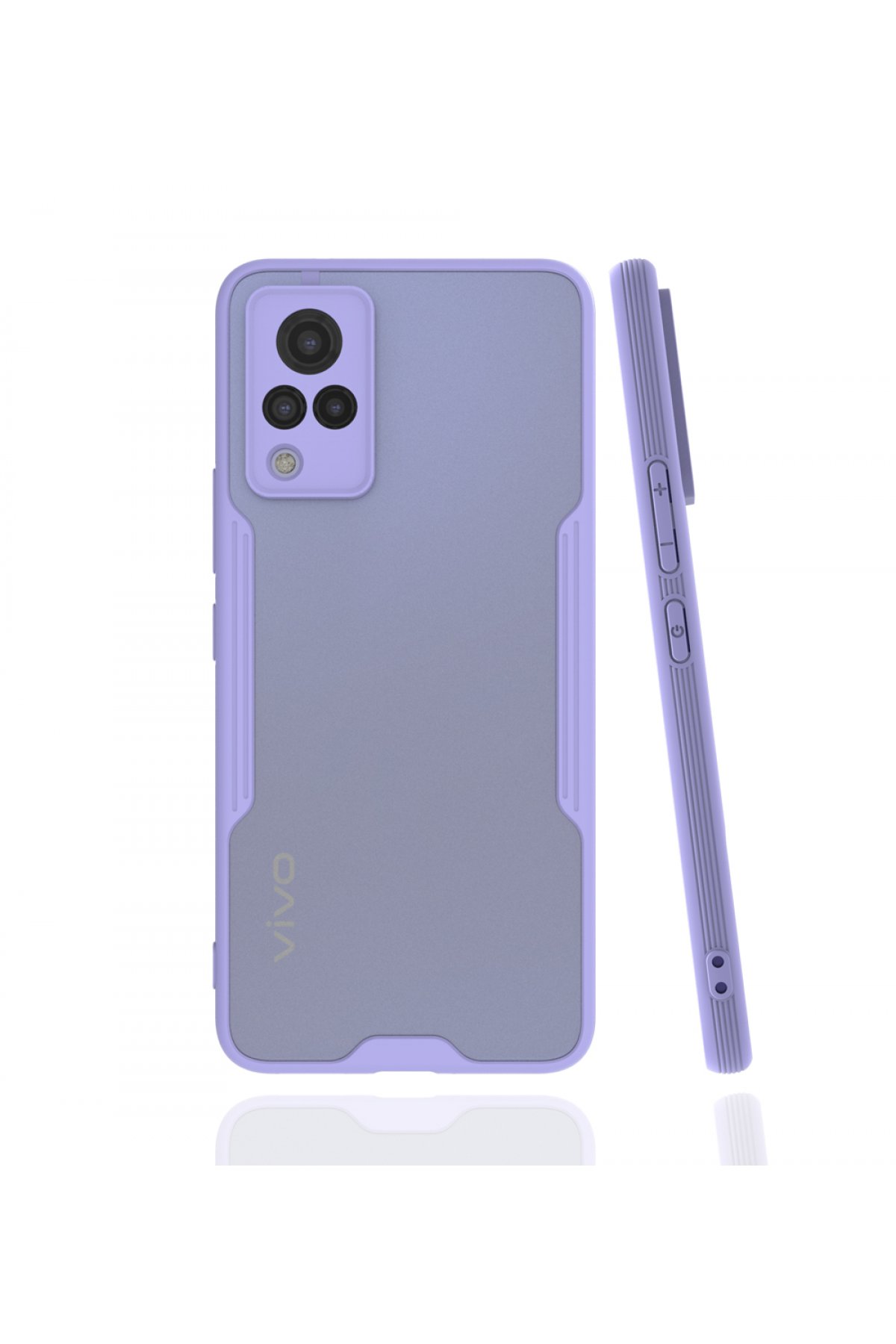  Vivo V21 Kılıf Platin Silikon - Lila