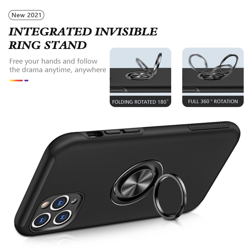 iPhone 11 Pro Kılıf Elit Yüzüklü Kapak - Siyah iPhone 11 Pro Kılıf Elit Yüzüklü Kapak - Siyah