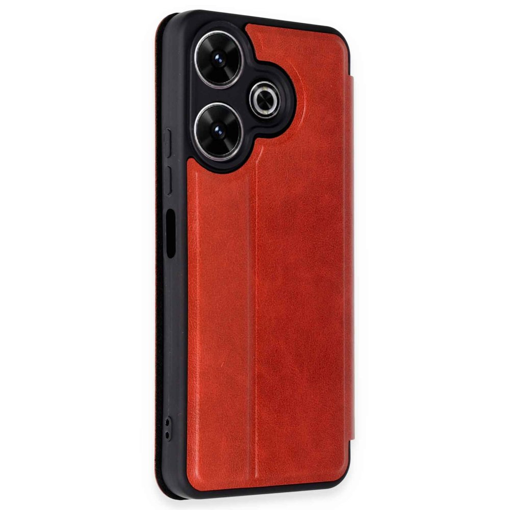 Redmi 13 4G Kılıf Flip Cover - Kırmızı