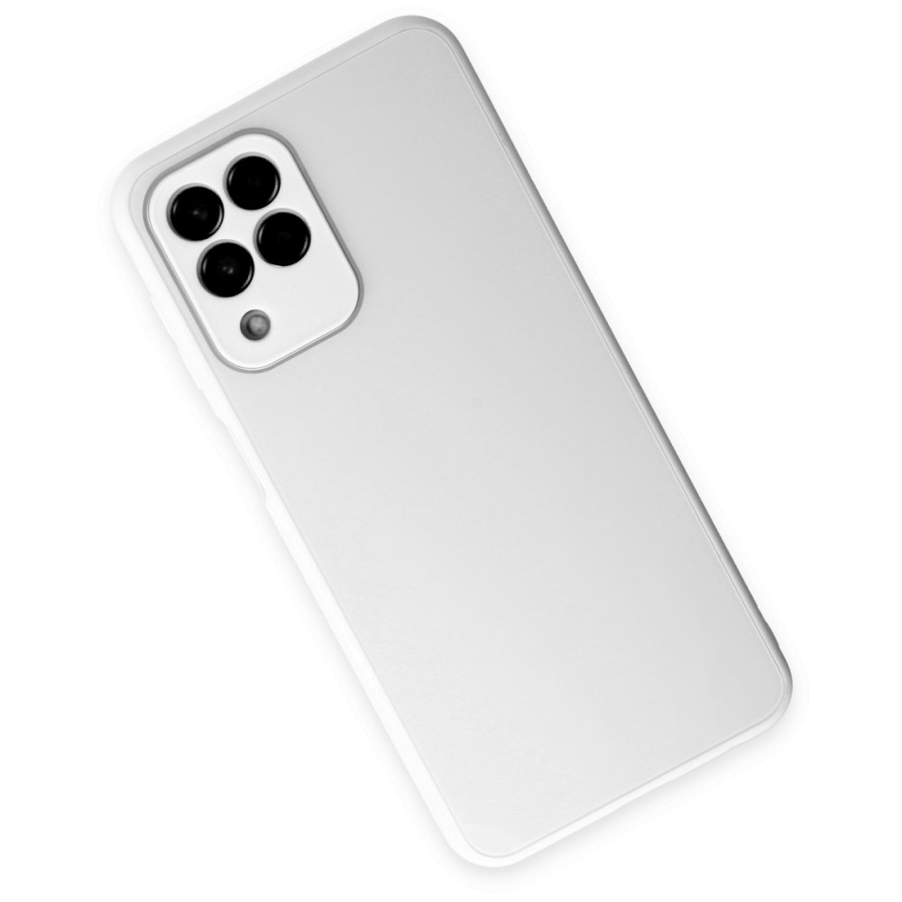  Samsung Galaxy M33 Kılıf Glass Kapak - Beyaz