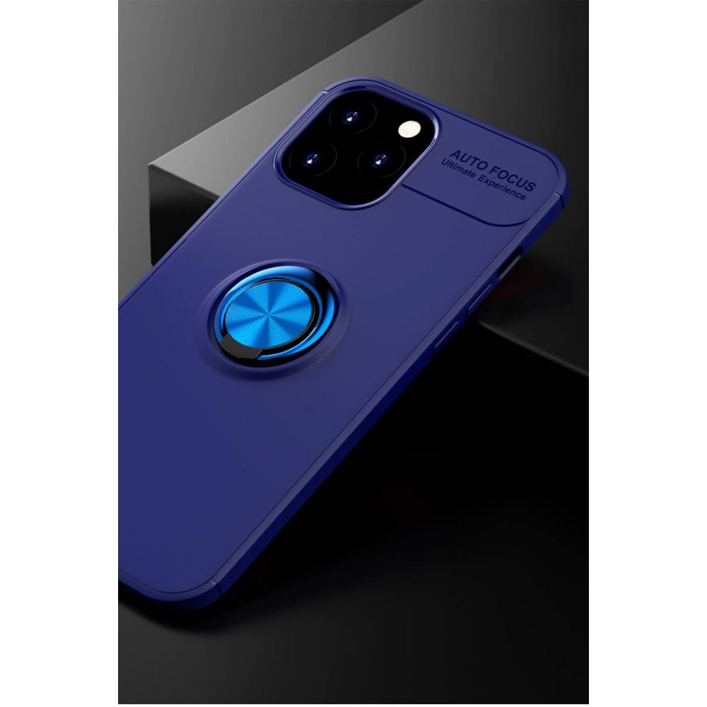  iPhone 12 Pro Max Kılıf Range Yüzüklü Silikon - Mavi