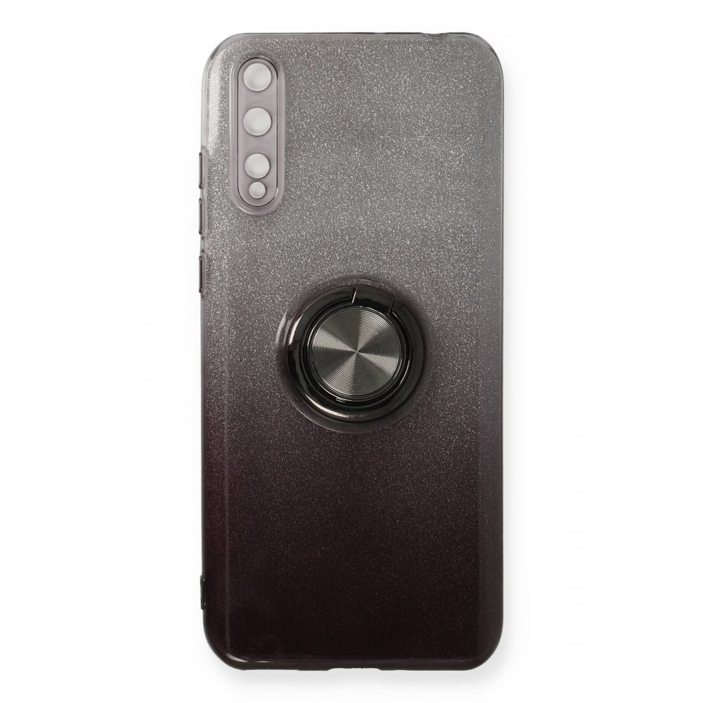 Huawei Y8P Kılıf Simli Yüzüklü Silikon - Siyah  Huawei Y8P Kılıf Simli Yüzüklü Silikon - Siyah