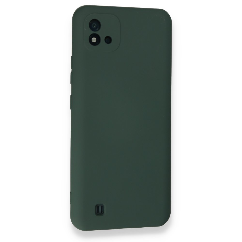 Realme C11 2021 Kılıf Nano içi Kadife Silikon - Koyu Yeşil  Realme C11 2021 Kılıf Nano içi Kadife Silikon - Koyu Yeşil