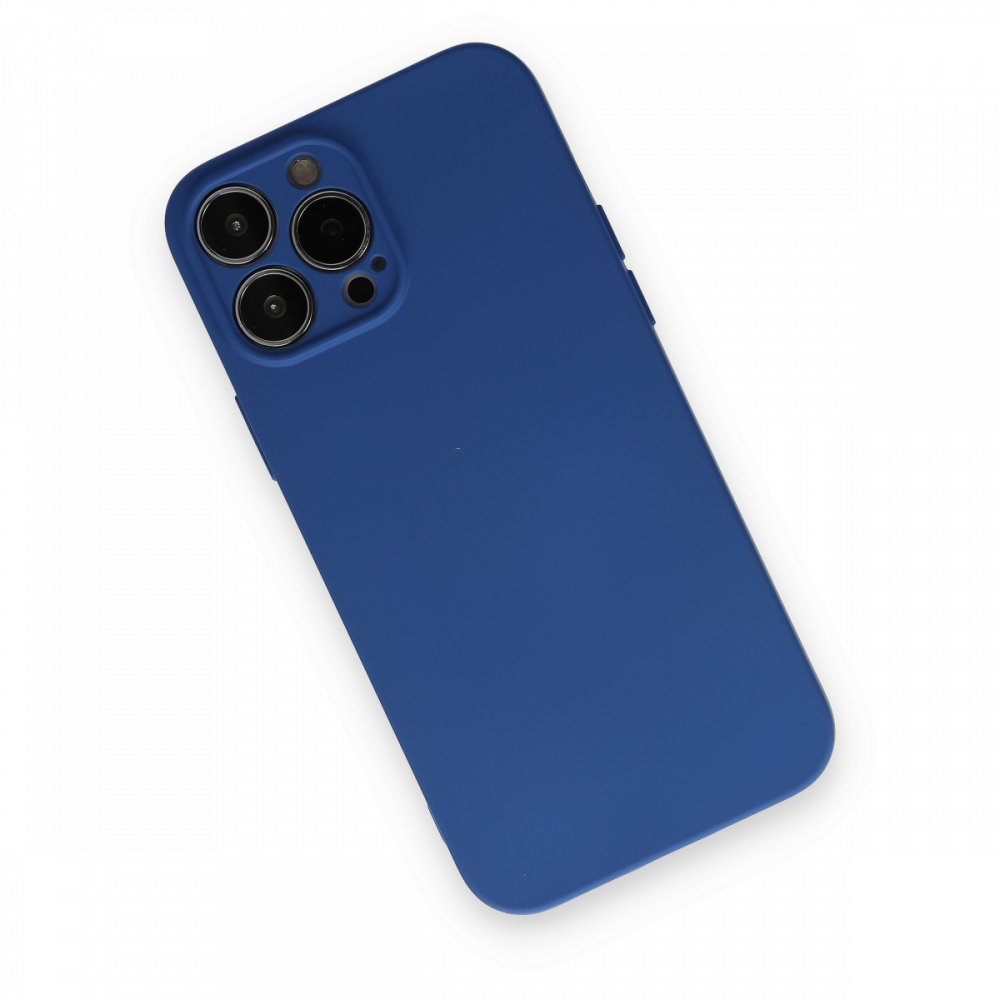 iPhone 13 Pro Max Kılıf Nano içi Kadife Silikon - Lacivert  iPhone 13 Pro Max Kılıf Nano içi Kadife Silikon - Lacivert