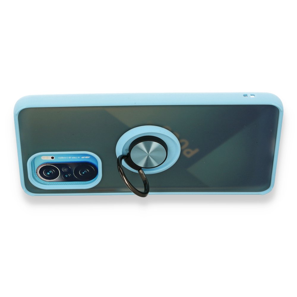 Redmi K40 Kılıf Montreal Yüzüklü Silikon Kapak - Buz Mavi Redmi K40 Kılıf Montreal Yüzüklü Silikon Kapak - Buz Mavi