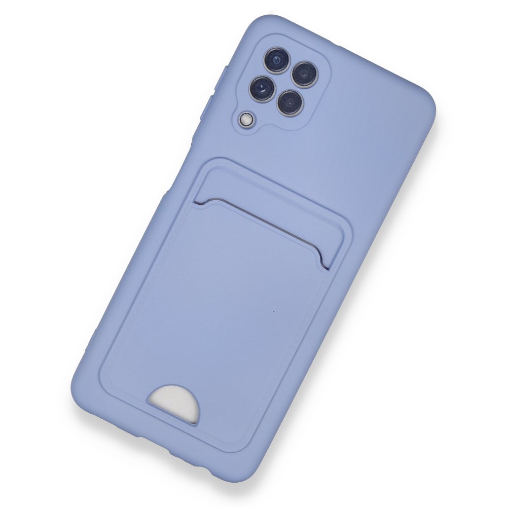  Samsung Galaxy M32 Kılıf Kelvin Kartvizitli Silikon - Lila