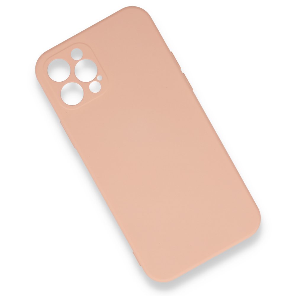  iPhone 12 Pro Max Kılıf Nano içi Kadife Silikon - Pudra