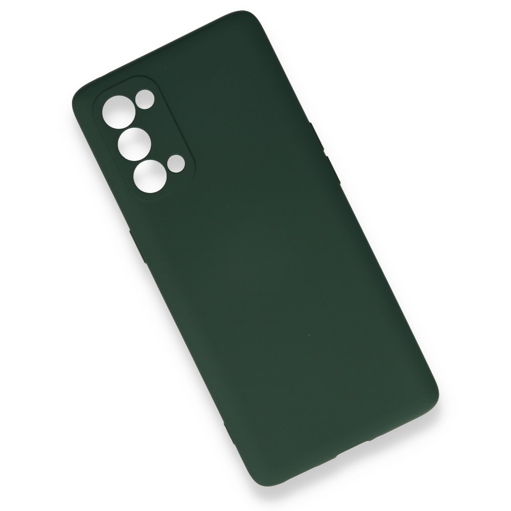  Oppo Reno 5 Pro Kılıf Nano içi Kadife Silikon - Koyu Yeşil
