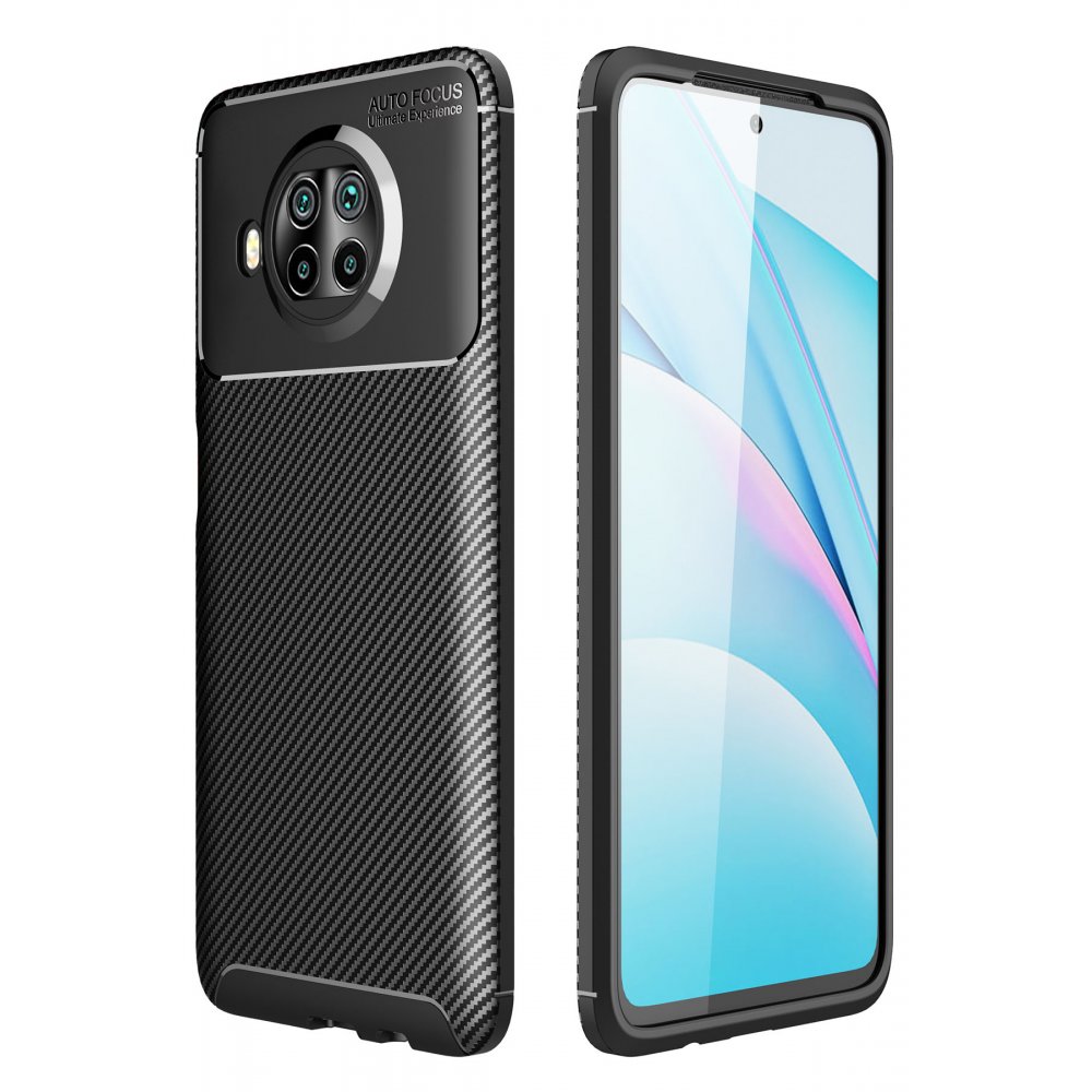 Xiaomi Mi 10T Lite Kılıf Auto Focus Karbon Kapak - Siyah  Xiaomi Mi 10T Lite Kılıf Auto Focus Karbon Kapak - Siyah