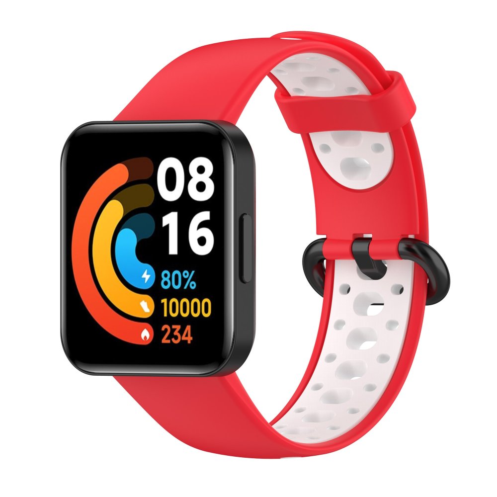 Redmi Watch 2 Spor Delikli Kordon - Kırmızı-Beyaz