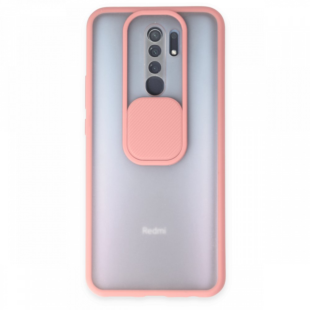 Redmi 9 Kılıf Palm Buzlu Kamera Sürgülü Silikon - Pembe Redmi 9 Kılıf Palm Buzlu Kamera Sürgülü Silikon - Pembe