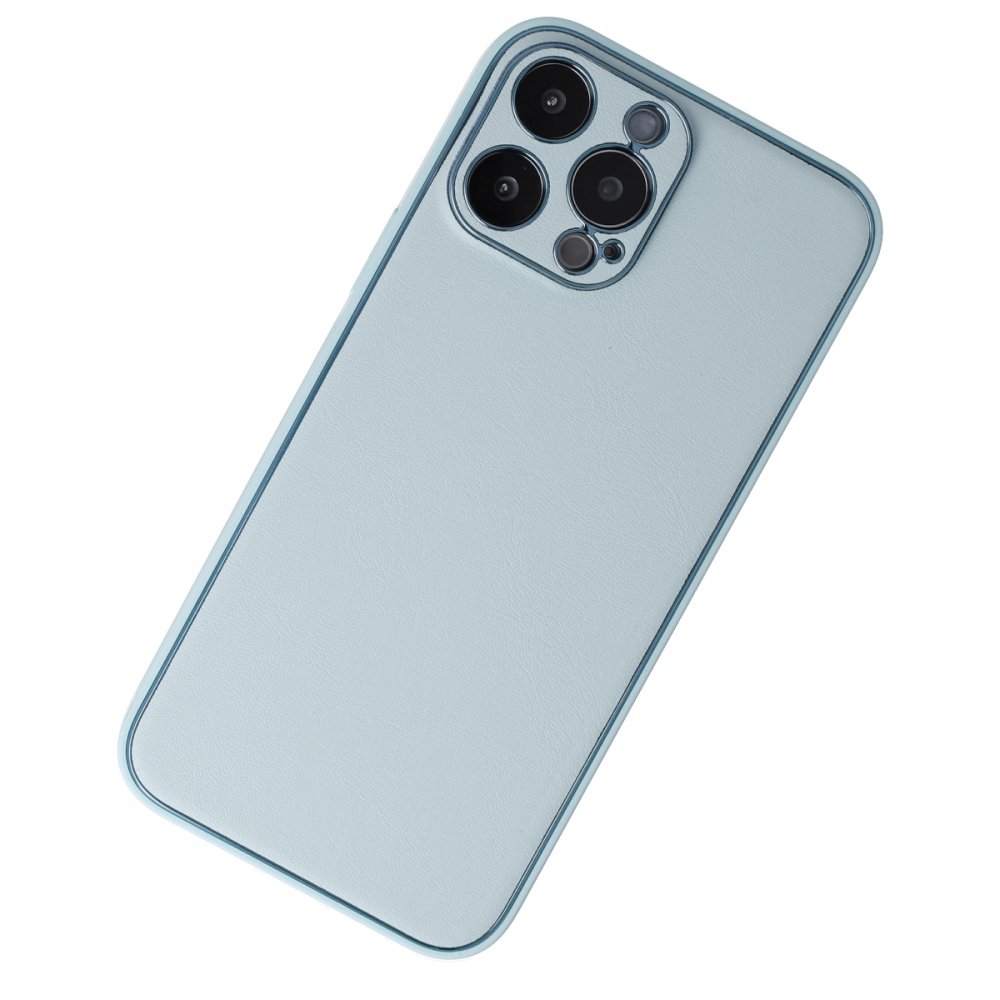  iPhone 13 Pro Max Kılıf Coco Deri Silikon Kapak - Turkuaz