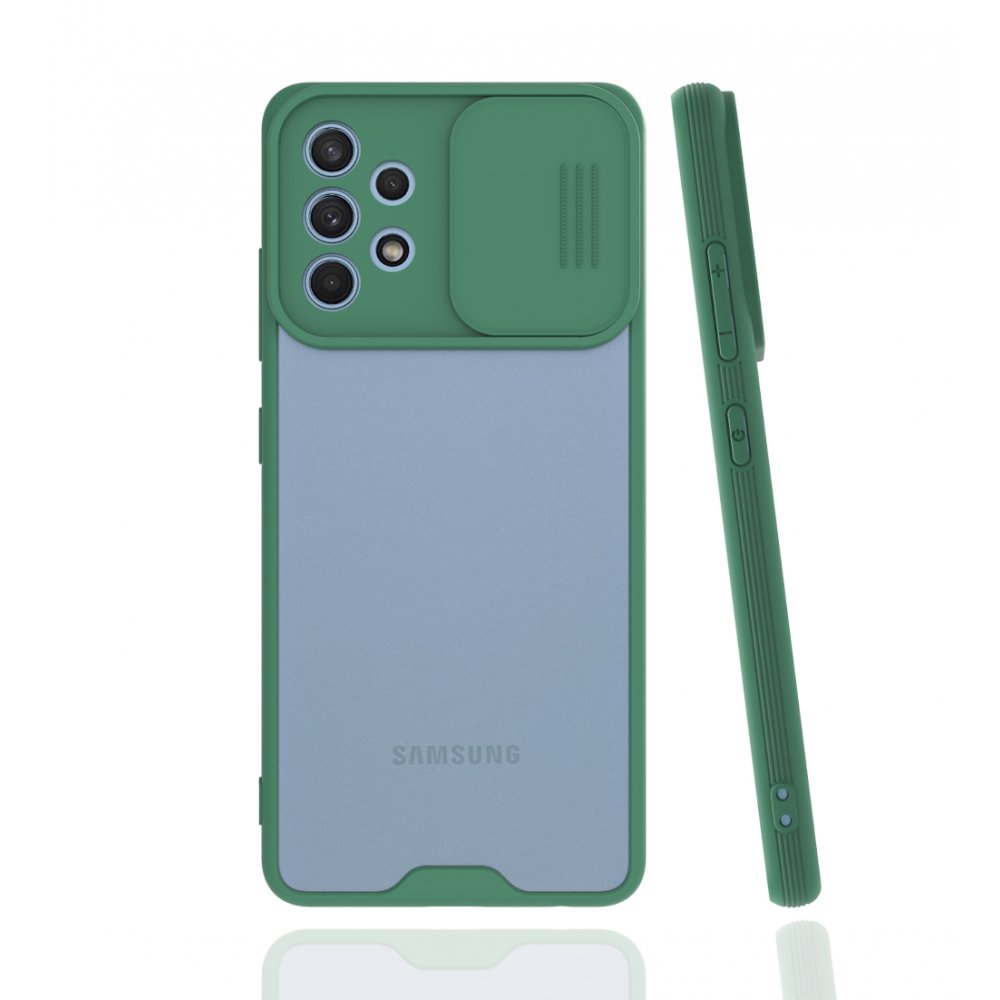  Samsung Galaxy A32 Kılıf Platin Kamera Koruma Silikon - Yeşil
