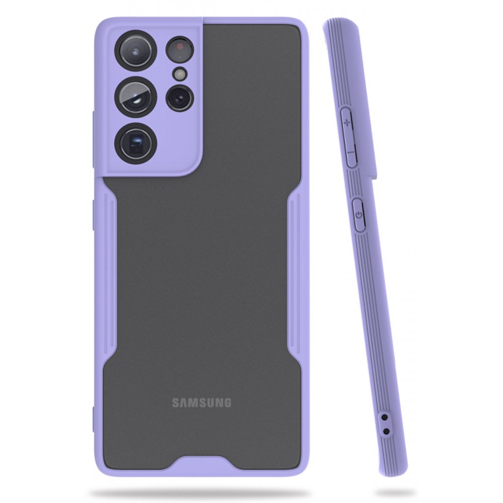  Samsung Galaxy S21 Ultra Kılıf Platin Silikon - Lila