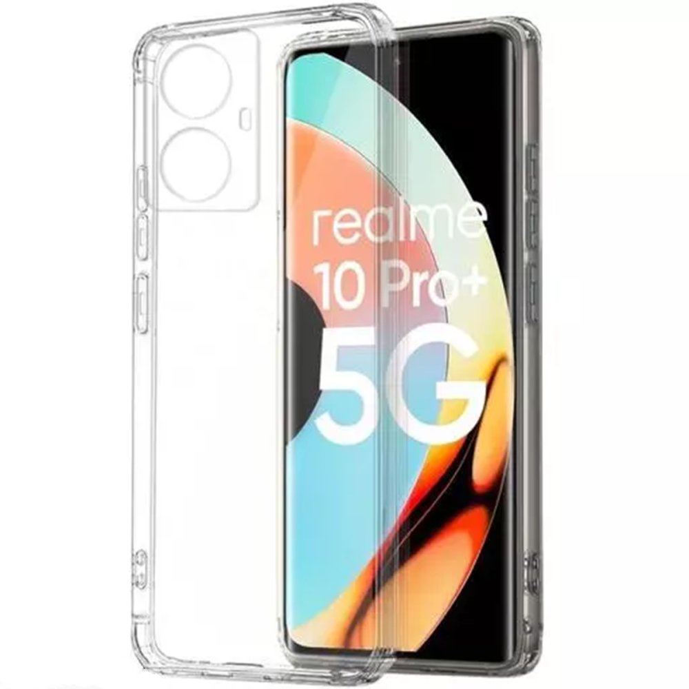 Realme 10 Pro Plus 5G Kılıf Lüx Şeffaf Silikon  Realme 10 Pro Plus 5G Kılıf Lüx Şeffaf Silikon