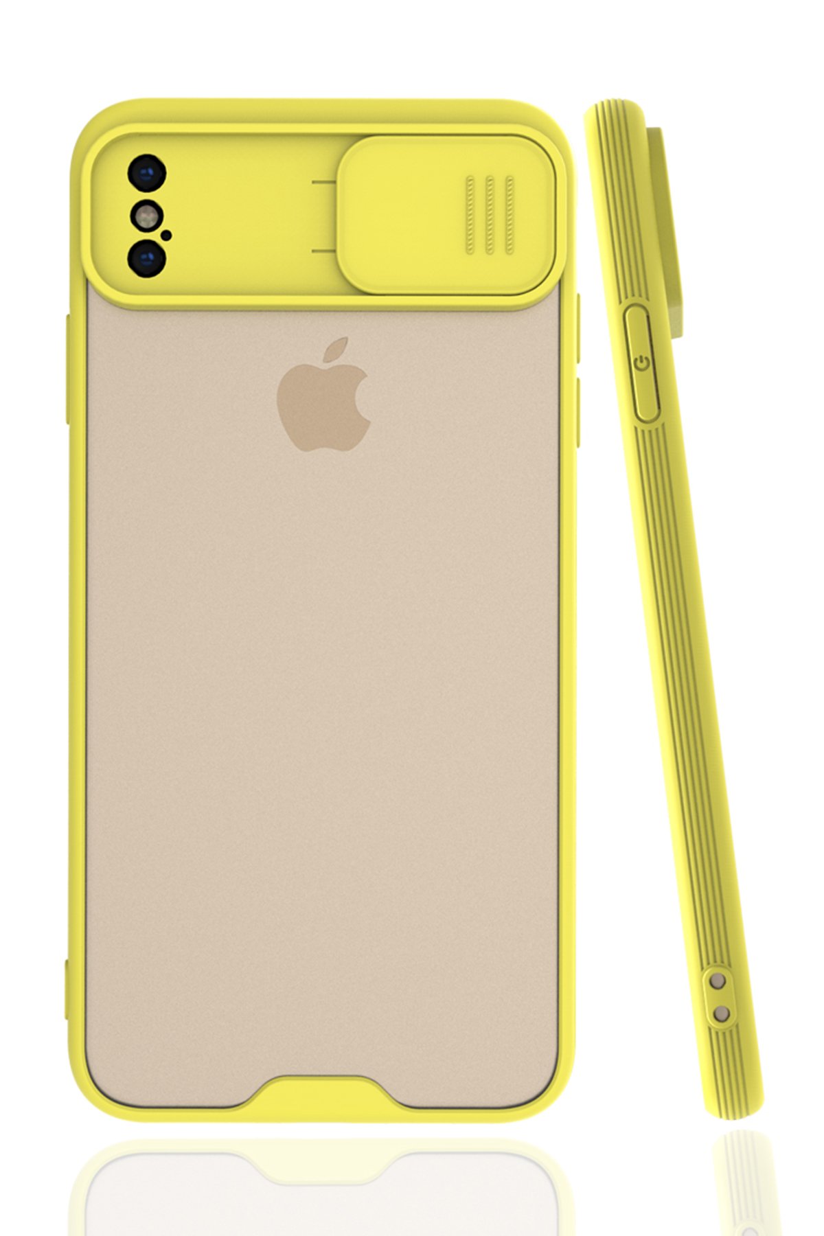 iPhone XS Max Kılıf Platin Kamera Koruma Silikon - Sarı  iPhone XS Max Kılıf Platin Kamera Koruma Silikon - Sarı