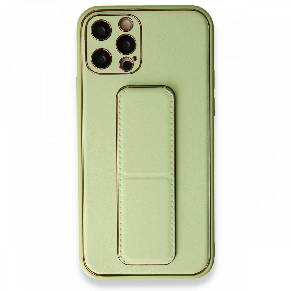 iPhone 12 Pro Kılıf Coco Deri Standlı Kapak - Su Yeşili iPhone 12 Pro Kılıf Coco Deri Standlı Kapak - Su Yeşili