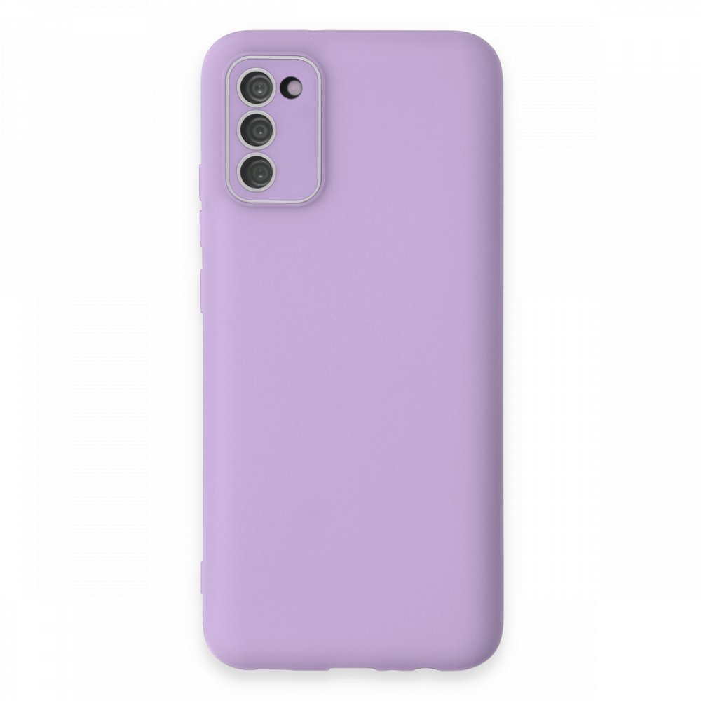  Samsung Galaxy A02S Kılıf Lansman Glass Kapak - Lila