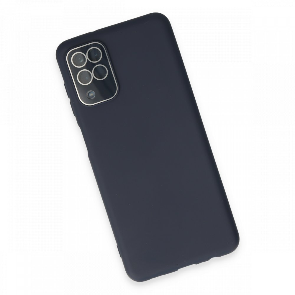  Samsung Galaxy M32 Kılıf Lansman Glass Kapak - Lacivert