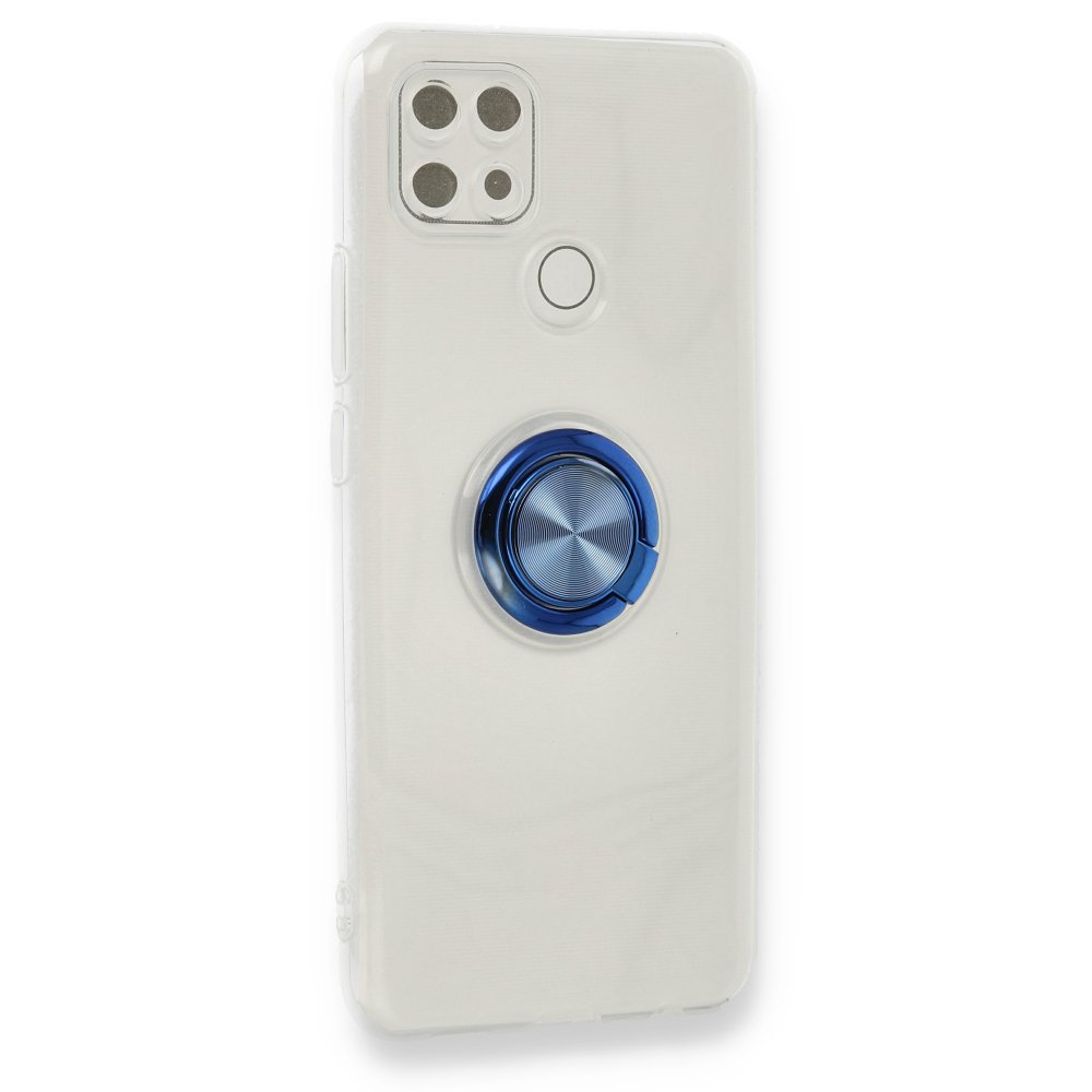  Oppo A15S Kılıf Gros Yüzüklü Silikon - Mavi